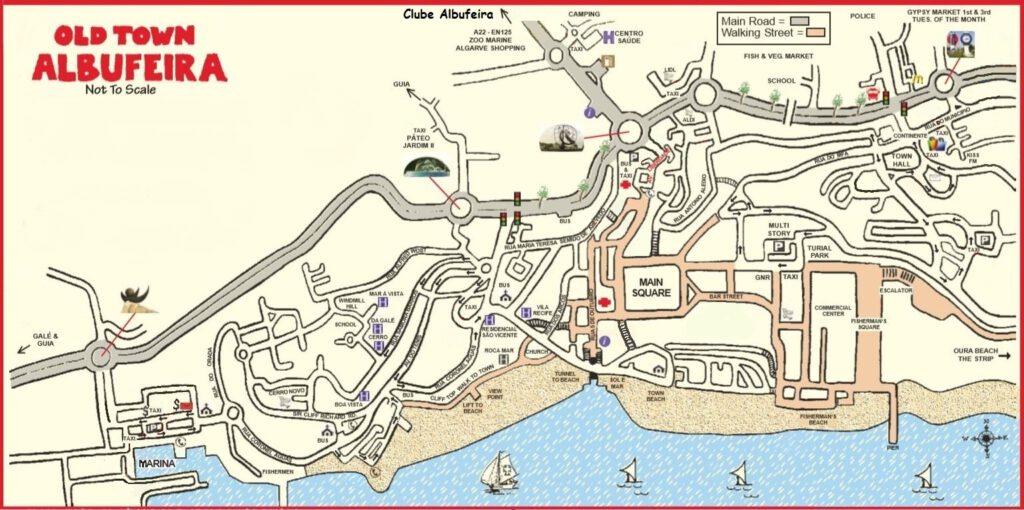 The Old Town map. Plattegrond van de oude stad. Free maps